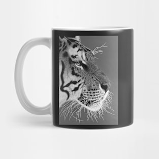 Sepia monochrome black and white tiger Mug